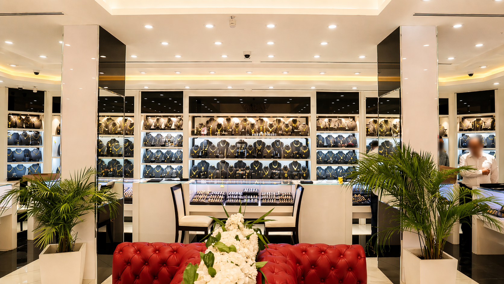 Custom jewelry display units designed and executed for DIVE Jewelry in Amman, Jordan