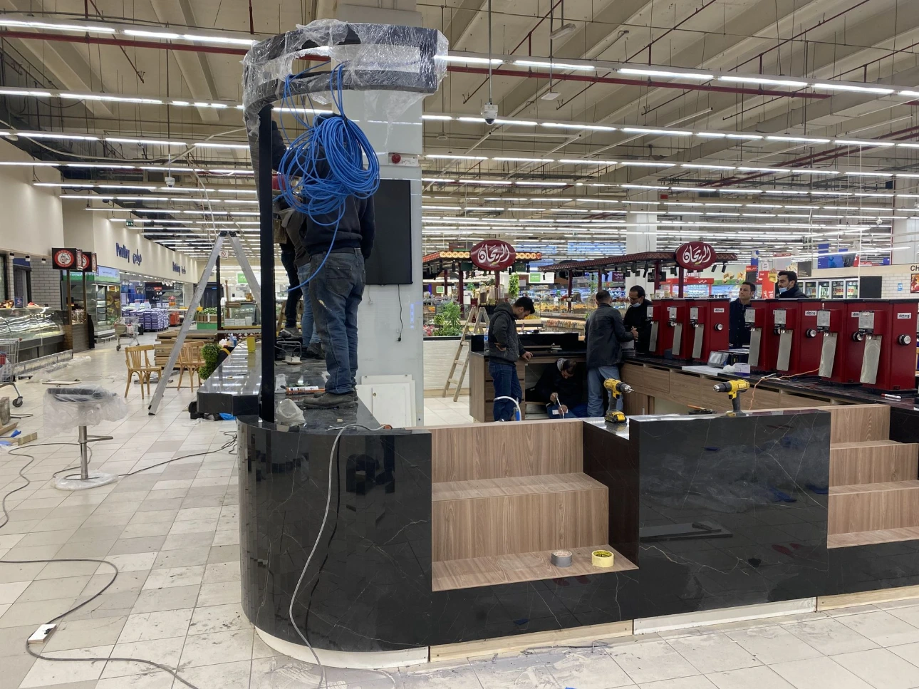 7. Coffee kiosk with custom counter and hidden lighting in City Mall Amman