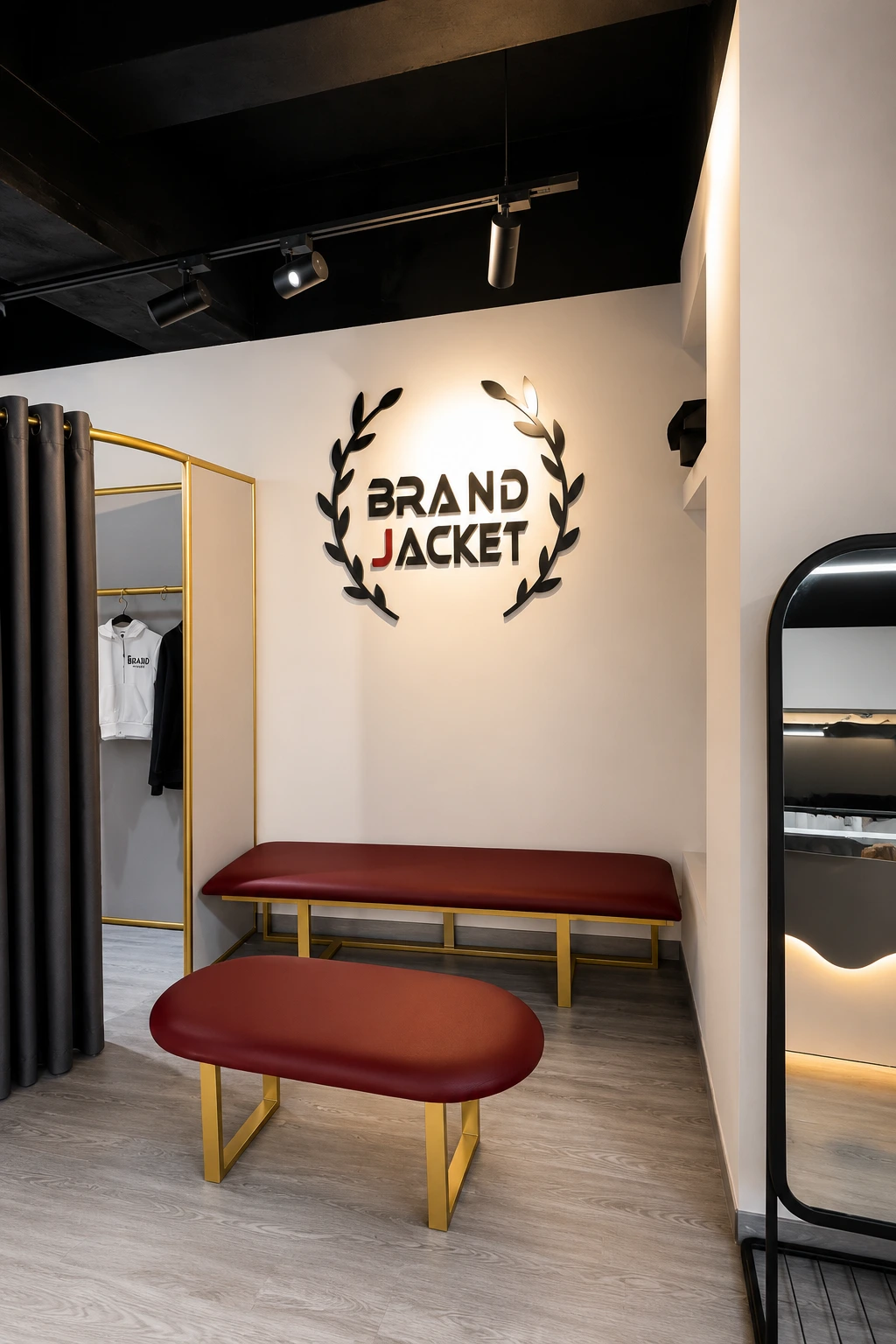 Custom reception counter for Brand Jacket showroom by Eagle Ports