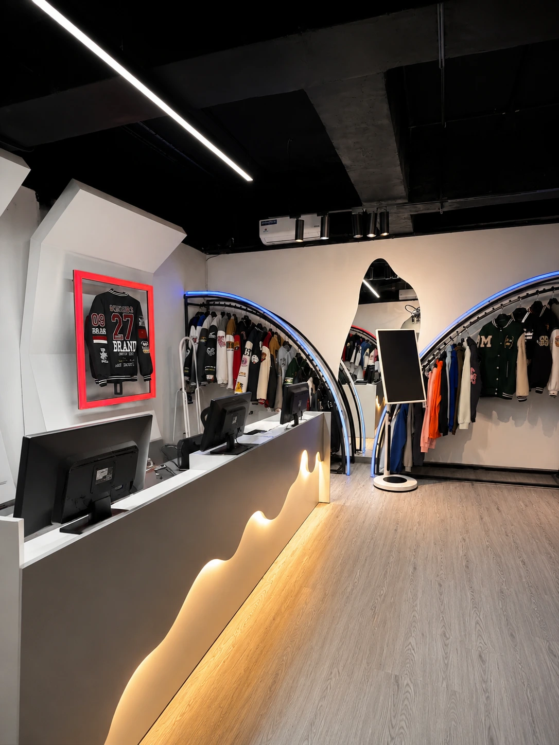 Modern clothing showroom interior design in Jordan