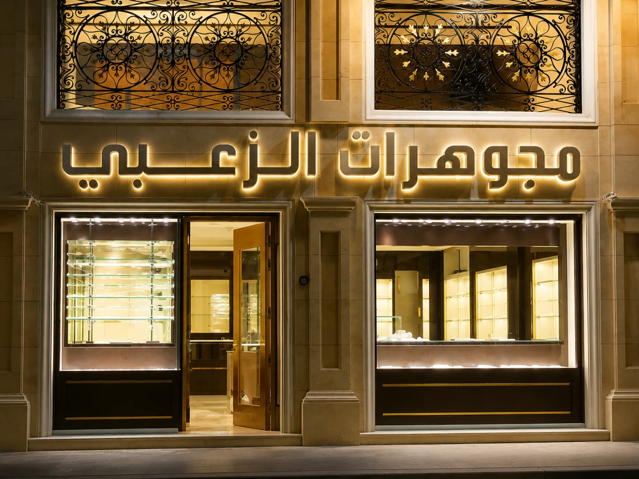 Al Zoubi Jewellery store design and fit-out in Irbid by Eagle Ports