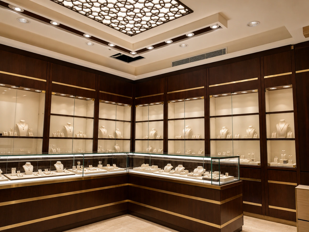 Luxury retail interior design for jewelry store in Jordan