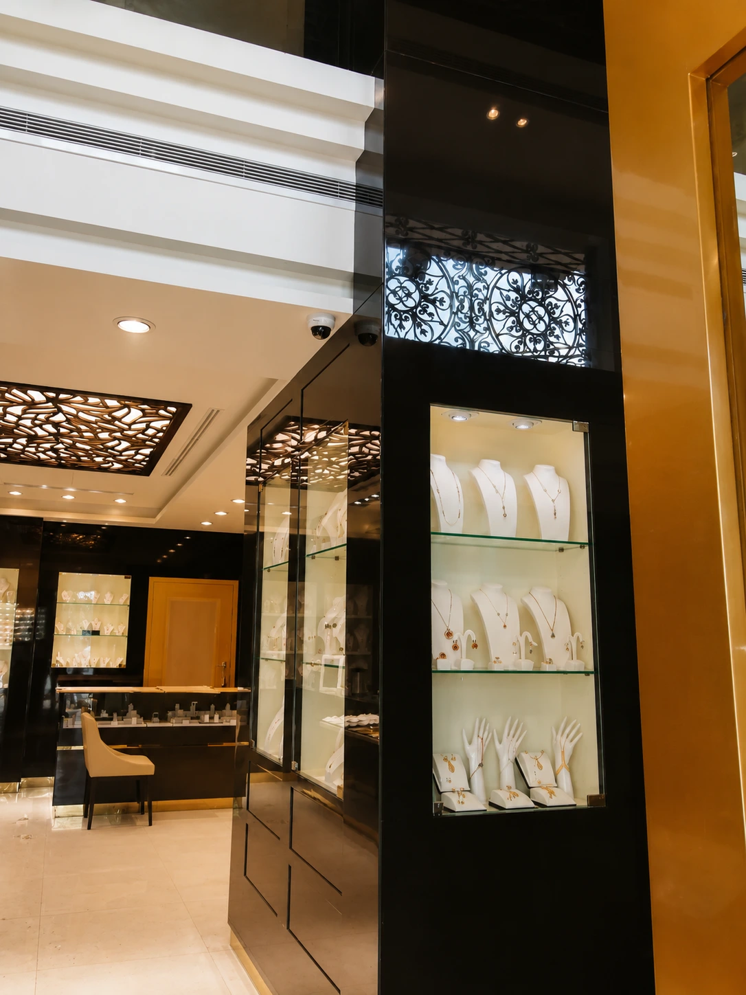 Custom glass display counters for jewelry store